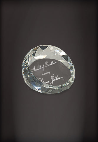 Crystal Faceted Paper Weight