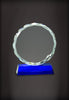 Round Faceted Crystal on Blue Pedestal Base
