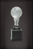 Crystal Golf Ball on Pedestal and Black Base