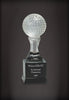 Crystal Golf Ball on Pedestal and Black Base